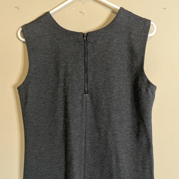 Lord & Taylor Gray and Black Midi Dress with Orange Stripe - Picture 9 of 16